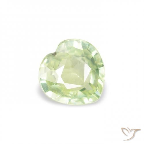 0.64ct طبيعي أخضر أصفر فاتح زفير, قلب, قليلا جدا