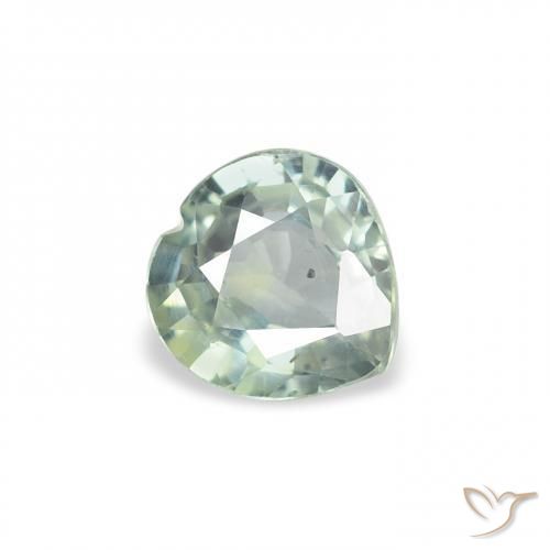 0.61ct طبيعي اخضر فاتح زفير, قلب, قليلا جدا