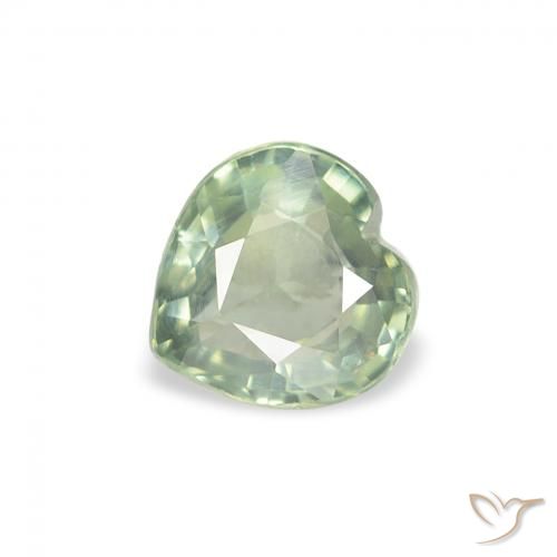 0.67ct طبيعي اخضر فاتح زفير, قلب, قليلا جدا