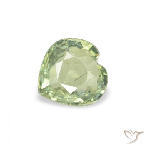 0.61ct طبيعي اخضر فاتح زفير, قلب, قليلا جدا