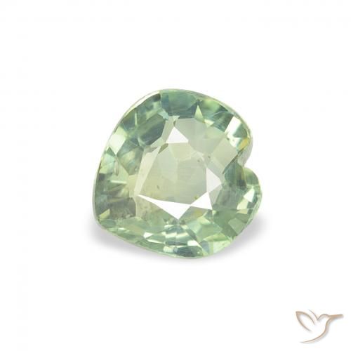 0.65ct طبيعي اخضر فاتح زفير, قلب, قليلا جدا