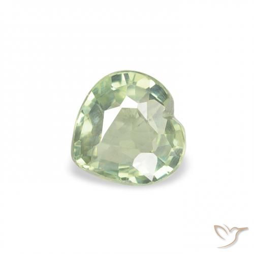 0.61ct طبيعي اخضر المريمية فاتح جدا زفير, قلب, قليلا جدا
