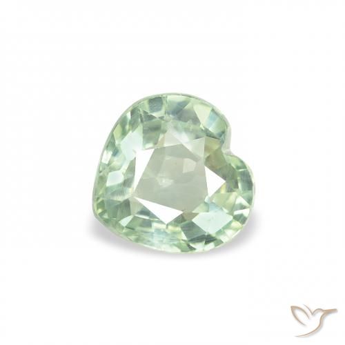 0.68ct طبيعي اخضر فاتح زفير, قلب, قليلا جدا