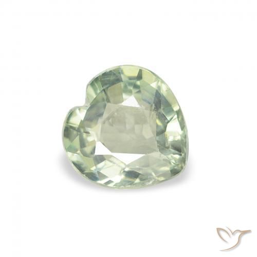 زفير Medium Light Green طبيعي، قلب، 0.66 قيراط، قليلا جدا
