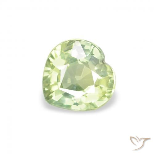 0.66ct طبيعي أخضر ليمونى فاتح زفير, قلب, قليلا جدا