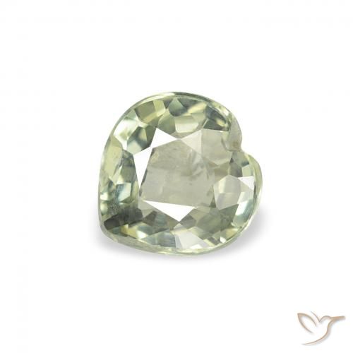 0.62ct طبيعي أخضر متوسط زفير, قلب, قليلا جدا