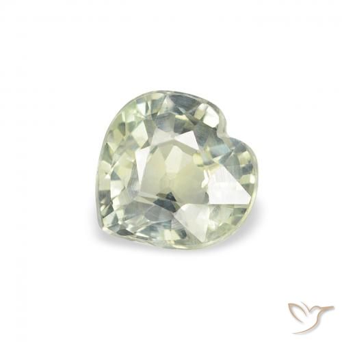 0.67ct طبيعي أخضر فاتح جدا زفير, قلب, قليلا جدا