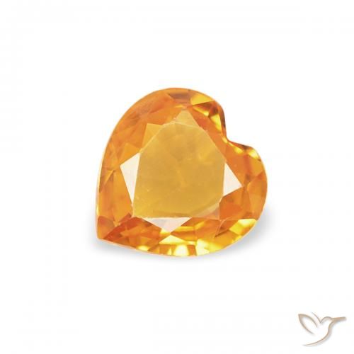 0.32ct طبيعي ذهبى-برتقالى زفير, قلب, قليلا جدا