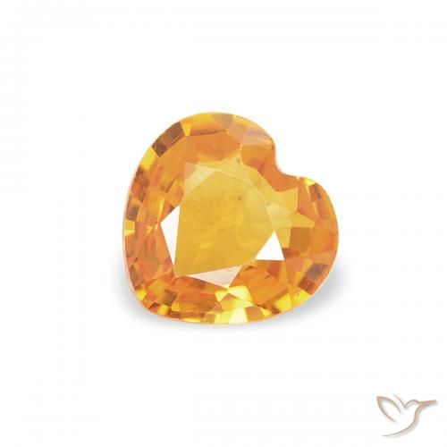 0.37ct طبيعي برتقالى متوسط زفير, قلب, قليلا جدا