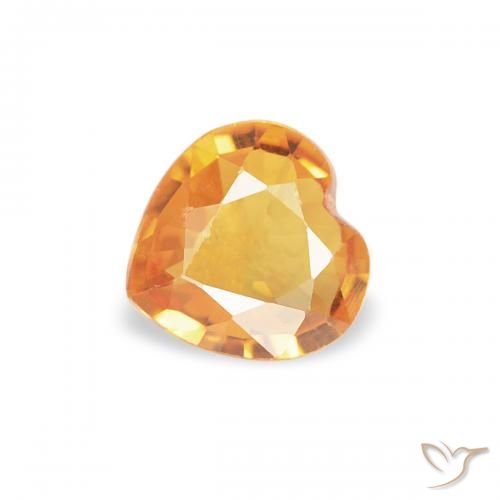 0.32ct طبيعي ذهبى-برتقالى زفير, قلب, قليلا جدا