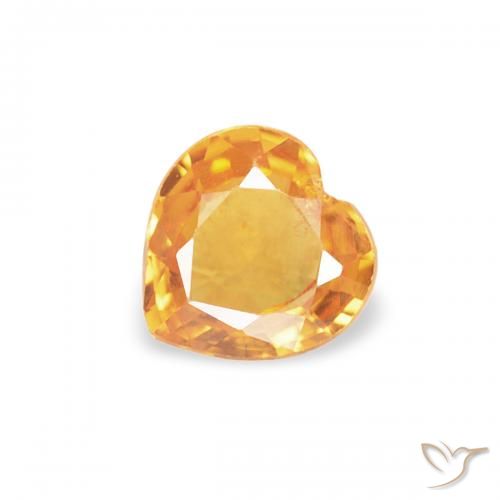 0.32ct طبيعي ذهبى-برتقالى زفير, قلب, قليلا جدا