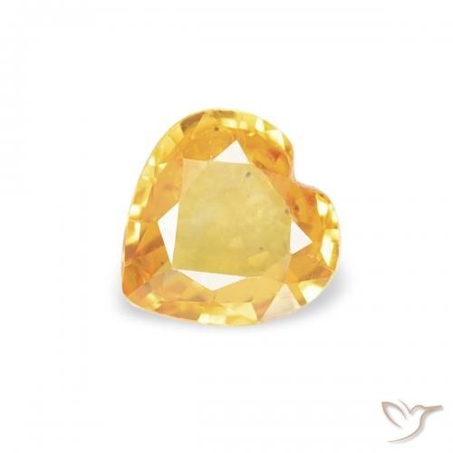 0.34ct طبيعي ذهبى لامع زفير, قلب, قليلا جدا