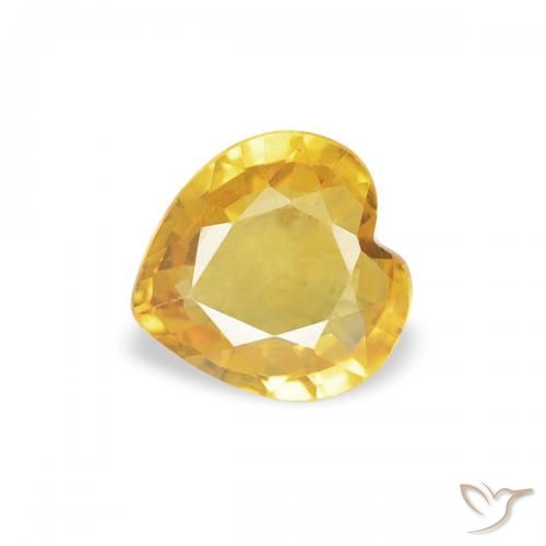 0.40ct طبيعي برتقالى ذهبة زفير, قلب, قليلا جدا