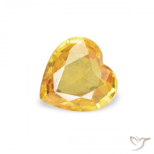 0.36ct طبيعي ذهبي زفير, قلب, قليلا جدا