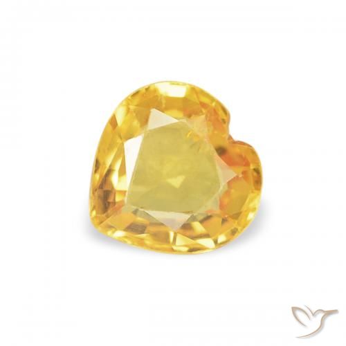 0.42ct طبيعي ذهبي زفير, قلب, قليلا جدا