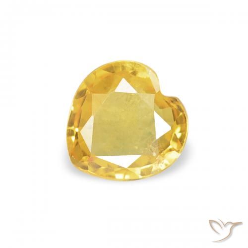 0.34ct طبيعي ذهبي زفير, قلب, قليلا جدا