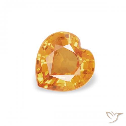 0.39ct طبيعي ذهبى-برتقالى زفير, قلب, قليلا جدا