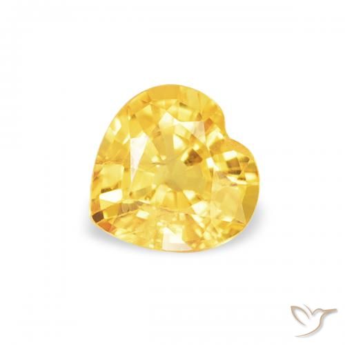 0.43ct طبيعي ذهبى لامع زفير, قلب, قليلا جدا