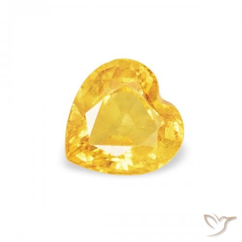 0.40ct طبيعي ذهبى ممتاز زفير, قلب, قليلا جدا