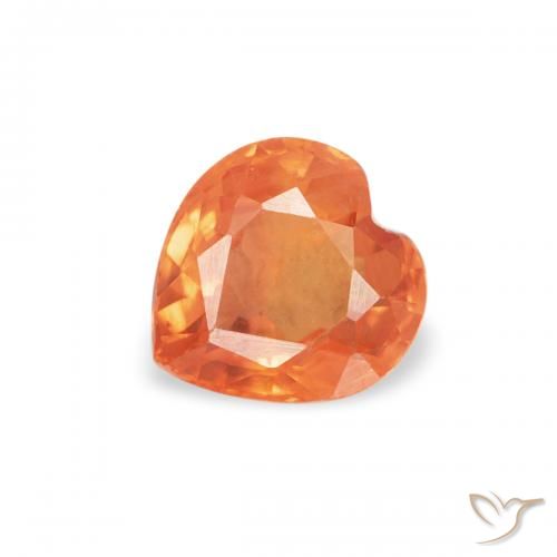 0.42ct طبيعي برتقالى مشمشى دافئ زفير, قلب, VVS-VS
