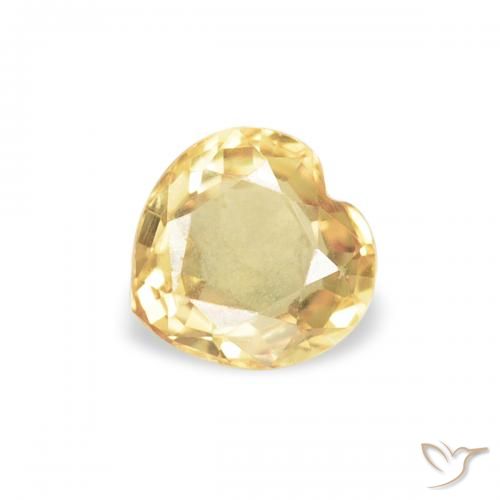 0.40ct طبيعي أصفر-ذهبى فاتح زفير, قلب, قليلا جدا