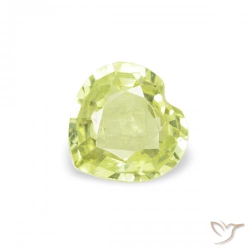 0.36ct طبيعي ليمون اخضر زفير, قلب, قليلا جدا