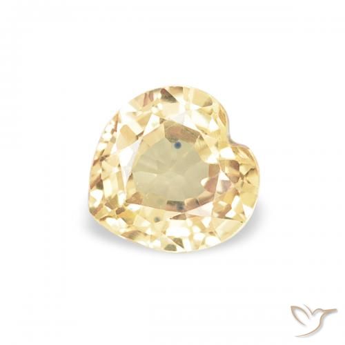 0.43ct طبيعي أصفر فاتح زفير, قلب, VVS-VS
