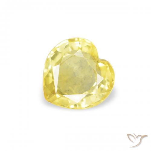 0.40ct طبيعي أصفر فاتح زفير, قلب, قليلا جدا