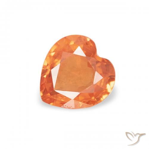 0.45ct طبيعي برتقالى نارى زفير, قلب, VVS-VS