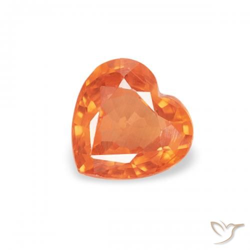 0.40ct طبيعي برتقالى محمر زفير, قلب, VVS-VS