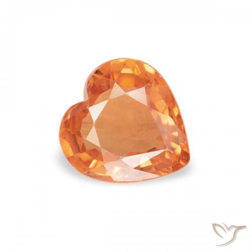 0.38ct طبيعي برتقالى متوسط زفير, قلب, VVS-VS