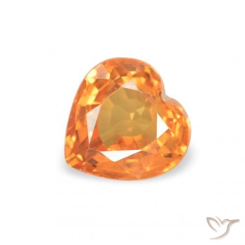 0.42ct طبيعي برتقالي زاهى زفير, قلب, قليلا جدا