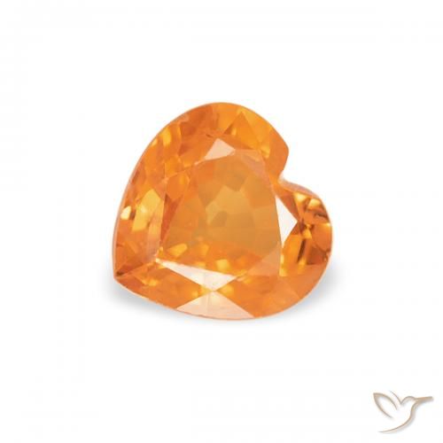 0.44ct طبيعي برتقالي زاهى زفير, قلب, VVS-VS