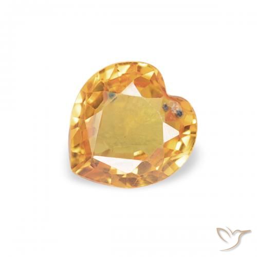 0.43ct طبيعي ذهبى-برتقالى زفير, قلب, VVS-VS