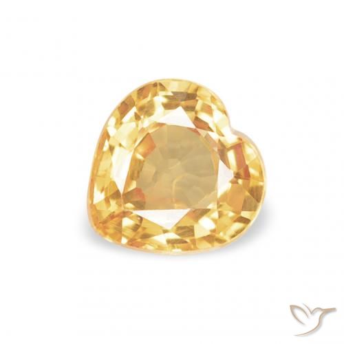 0.44ct طبيعي ذهبى-برتقالى فاتح زفير, قلب, VVS-VS