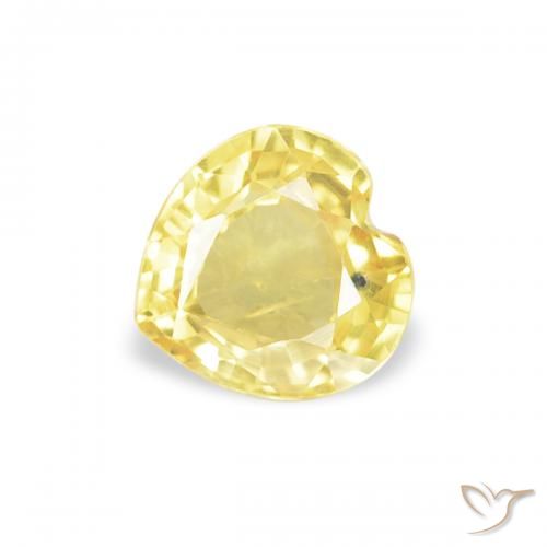 0.41ct طبيعي أصفر فاتح زفير, قلب, VVS-VS
