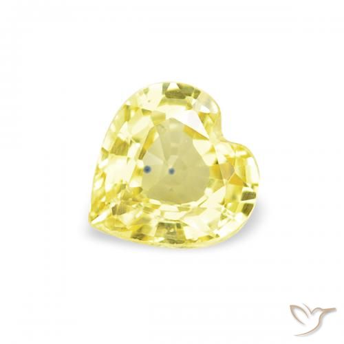0.41ct طبيعي أصفر فاتح زفير, قلب, VVS-VS