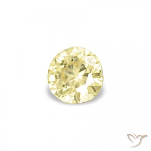 أحجار زفير Medium Light-Yellow طبيعية، دائري، VVS-VS، وزنها 1.54 قيراط