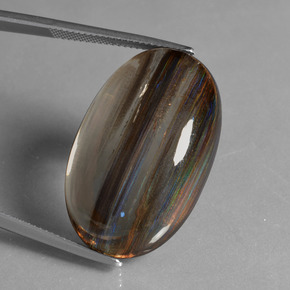 سكابوليت ملون بقوس قزح طبيعي، قصة بيضاوى، 45.72 قيراط، شفاف