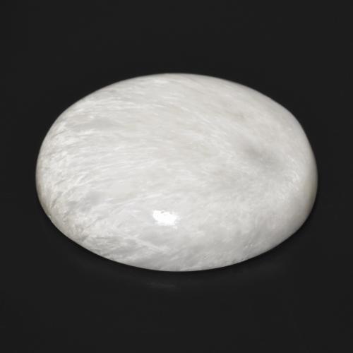 سكوليسيت أبيض داكن طبيعي، قصة دائرى، 24.42 قيراط، غير شفاف