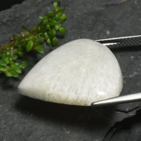 سكوليسيت أبيض طبيعي، شكل الكمثرى، 17.14 قيراط، غير شفاف