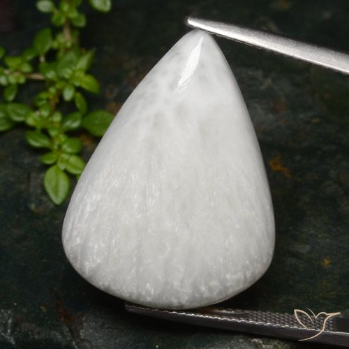 20.87ct طبيعي أبيص فاتح سكوليسيت, شكل الكمثرى, غير شفاف