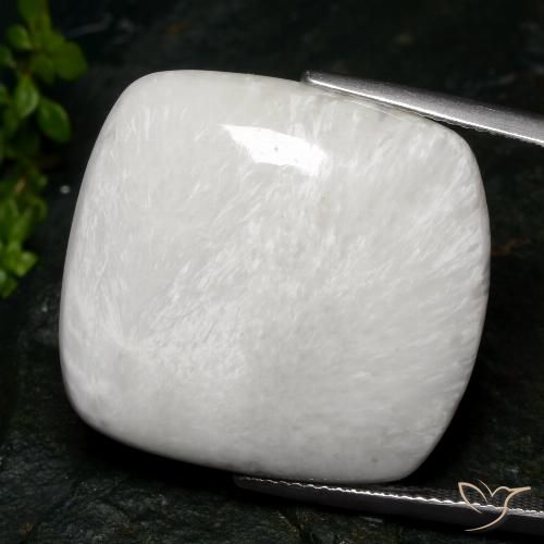 28.35ct طبيعي أبيض دافئ سكوليسيت, وسادة, غير شفاف