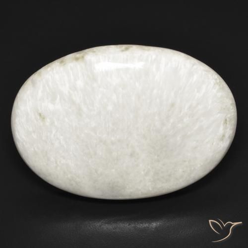 25.44ct طبيعي أبيص فاتح سكوليسيت, بيضوي, غير شفاف
