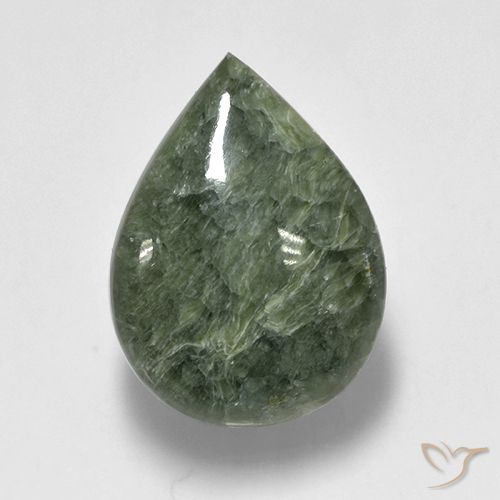 سيرافينيت Medium Green  طبيعي، شكل الكمثرى، 8.09 قيراط، غير شفاف