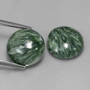 أحجار سيرافينيت أخضر طبيعية، قصة دائرى، غير شفاف، وزنها  قيراط