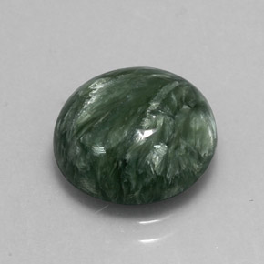 سيرافينيت طبيعي بلون أخضر، وزن ‎5.12‎ قيراط، شكل دائري، مقاس ‎11.92‎ مم