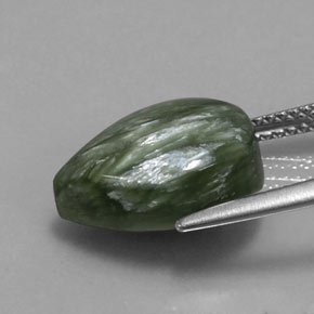 سيرافينيت أخضر طبيعي، شكل الكمثرى، 6.37 قيراط، غير شفاف
