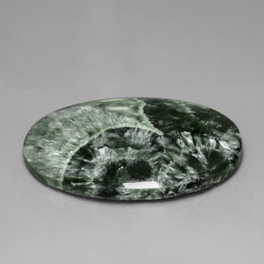 سيرافينيت أخضر طبيعي، قصة بيضاوى، 45.44 قيراط، غير شفاف