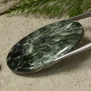 سيرافينيت أخضر طبيعي، قصة بيضاوى، 50.74 قيراط، غير شفاف